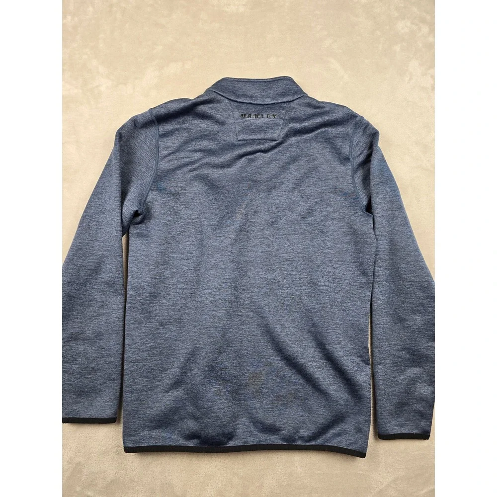 Oakley 1/4 Zip Pullover‎ Sweater Mens Medium Blue Fleece 461728 Activewear Golf